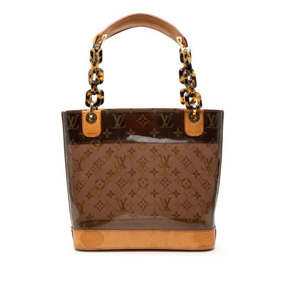 Louis Vuitton Monogram Cabas Amble PM Handbag Brown Beige Vinyl Leather