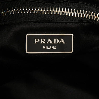 Prada Logo Tote Shoulder Bag White Silver Sequins Enamel — view 5