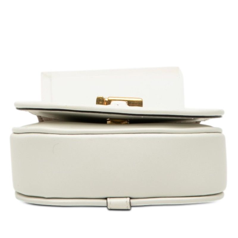 Fendi Camon Nano Shoulder Bag White Leather — view 3