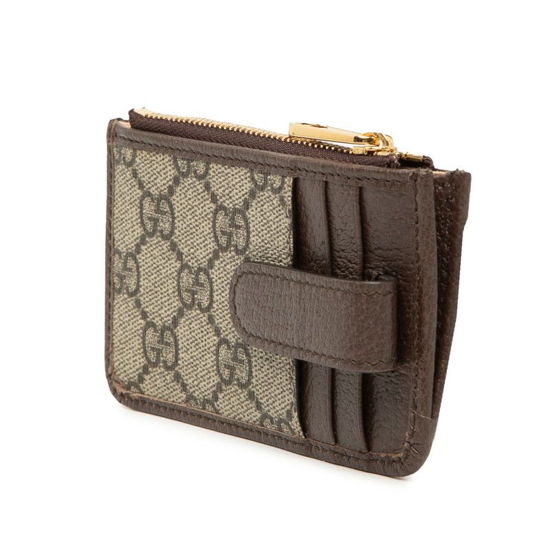 Gucci Ophidia GG Supreme Card Case Coin Fragment Beige Multi Color Leather — view 2