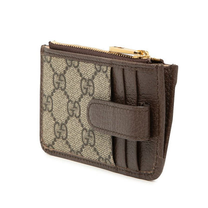 Gucci Ophidia GG Supreme Card Case Coin Fragment Beige Multi Color Leather — view 2