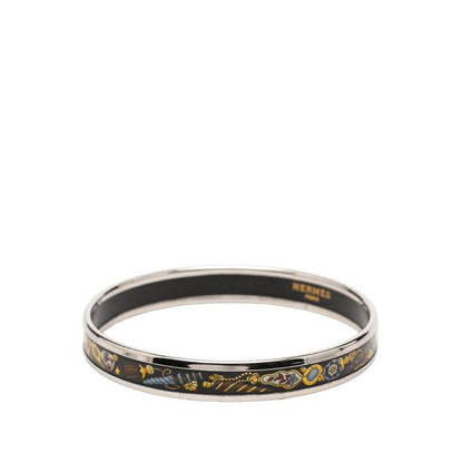 Hermes Enamel PM Cloisonne Bracelet Bangle Silver Multi Color Plated — view 2