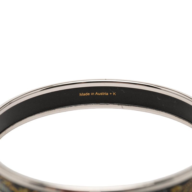 Hermes Enamel PM Cloisonne Bracelet Bangle Silver Multi Color Plated — view 4