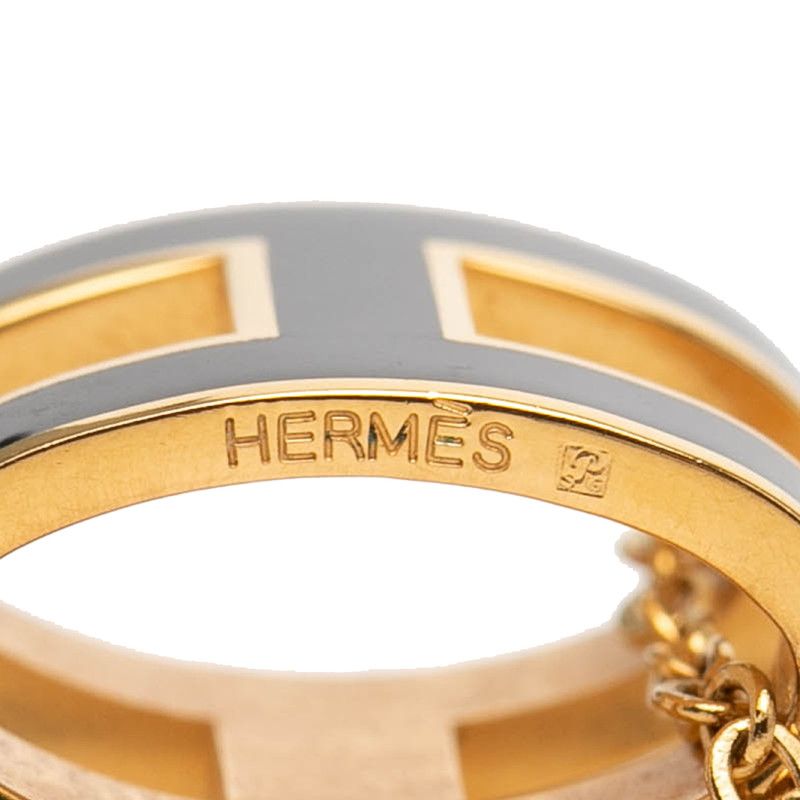 Hermes Pop Pendant Gold Black Plated Enamel — view 4