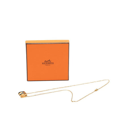 Hermes Pop Pendant Gold Black Plated Enamel — view 6