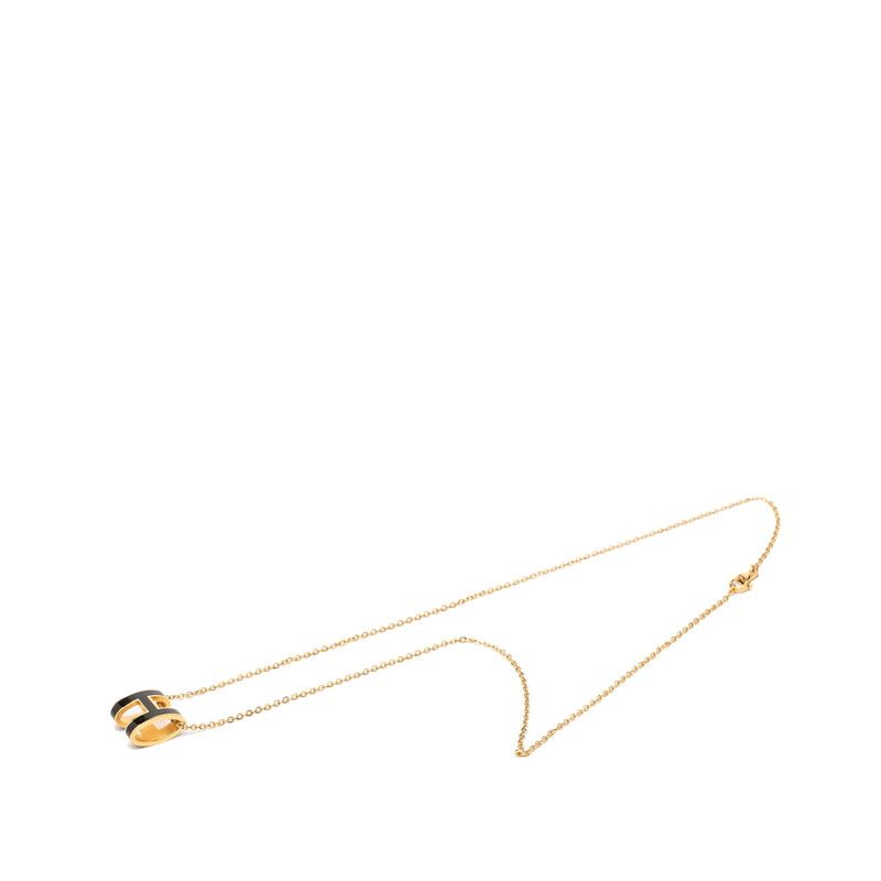 Hermes Pop Pendant Gold Black Plated Enamel — view 2
