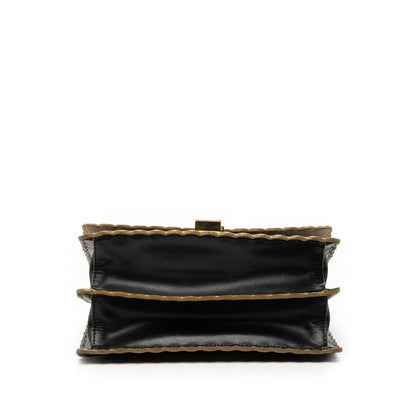 Fendi Mini Canai Chain Shoulder Bag Black Leather — view 3