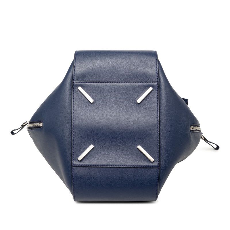 Loewe Anagram Hammock Shoulder Bag Drawstring 2-Way Navy Leather — view 3
