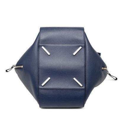 Loewe Anagram Hammock Shoulder Bag Drawstring 2-Way Navy Leather — view 3