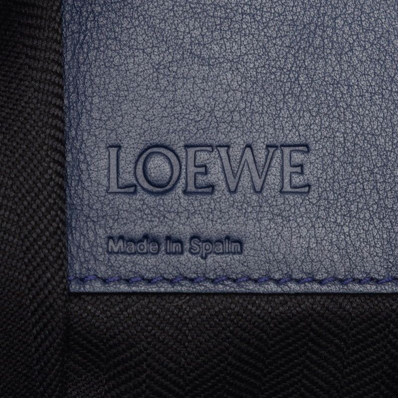 Loewe Anagram Hammock Shoulder Bag Drawstring 2-Way Navy Leather — view 5