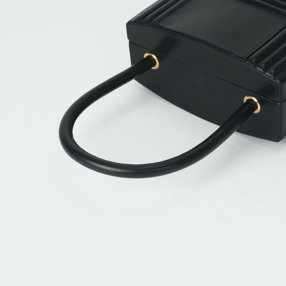 Hermes Kelly Cadena Tote Box Calf Noir Black Gold Vintage — view 7
