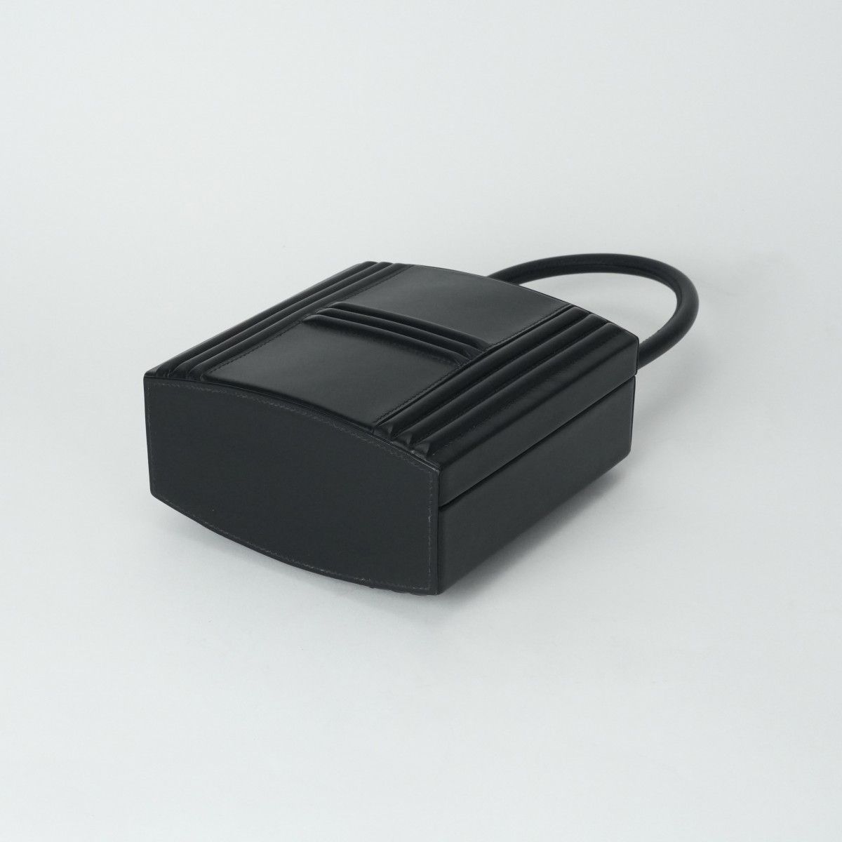 Hermes Kelly Cadena Tote Box Calf Noir Black Gold Vintage — view 5