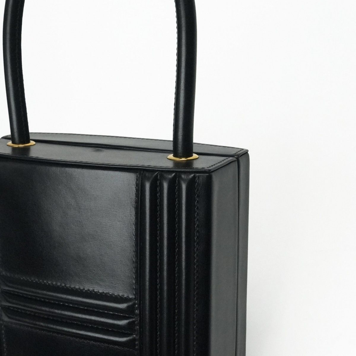 Hermes Kelly Cadena Tote Box Calf Noir Black Gold Vintage — view 2