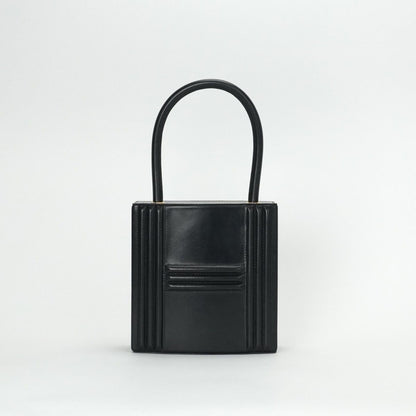 Hermes Kelly Cadena Tote Box Calf Noir Black Gold Vintage — view 4