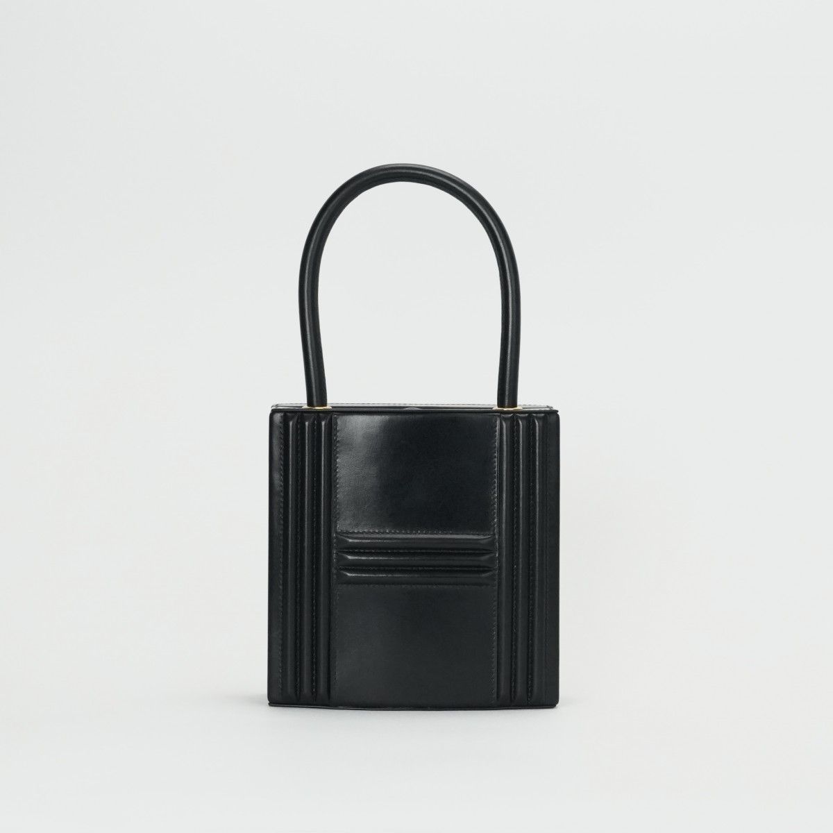 Hermes Kelly Cadena Tote Box Calf Noir Black Gold Vintage
