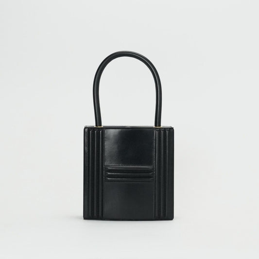 Hermes Kelly Cadena Tote Box Calf Noir Black Gold Vintage