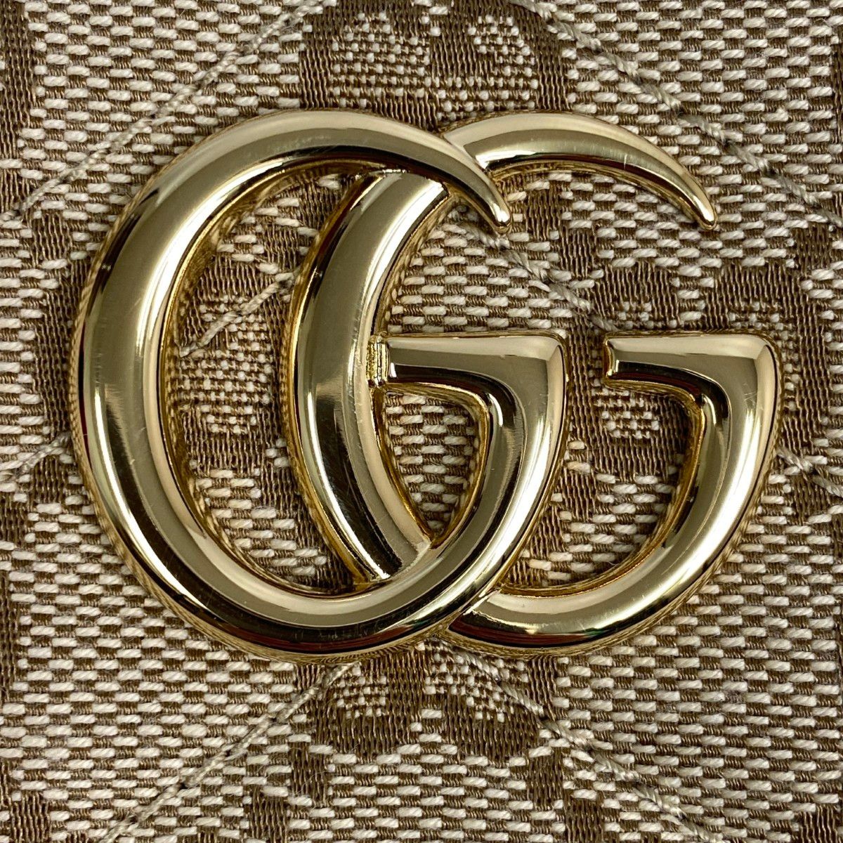Gucci Blue Zip Around Wallet Sand & Dark Brown GG Canvas — view 5