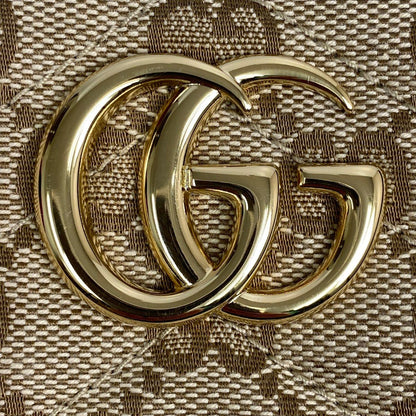 Gucci Blue Zip Around Wallet Sand & Dark Brown GG Canvas — view 5
