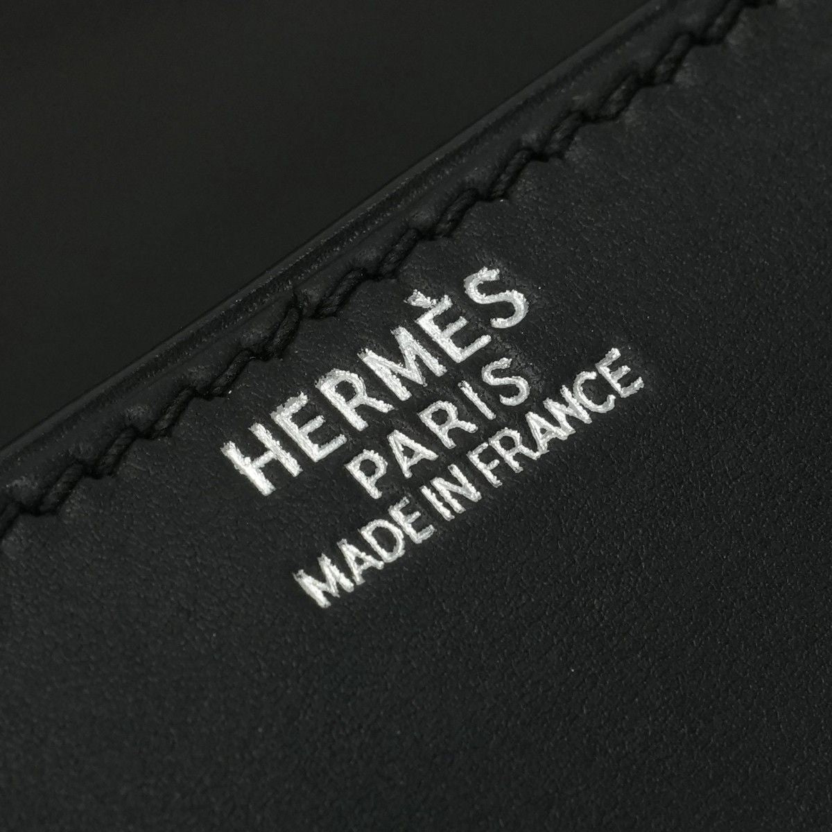 Hermes Constance 25 Shoulder Bag Chamonix Noir Black Silver Box Calf Barenia — view 9