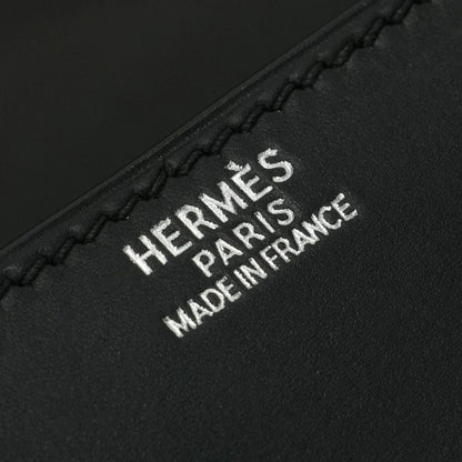 Hermes Constance 25 Shoulder Bag Chamonix Noir Black Silver Box Calf Barenia — view 9