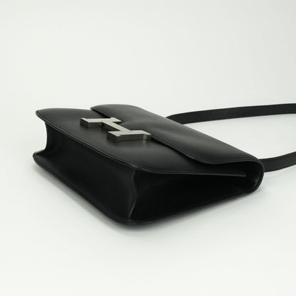 Hermes Constance 25 Shoulder Bag Chamonix Noir Black Silver Box Calf Barenia — view 4