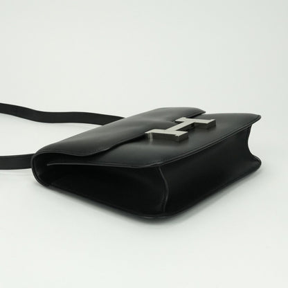 Hermes Constance 25 Shoulder Bag Chamonix Noir Black Silver Box Calf Barenia — view 5