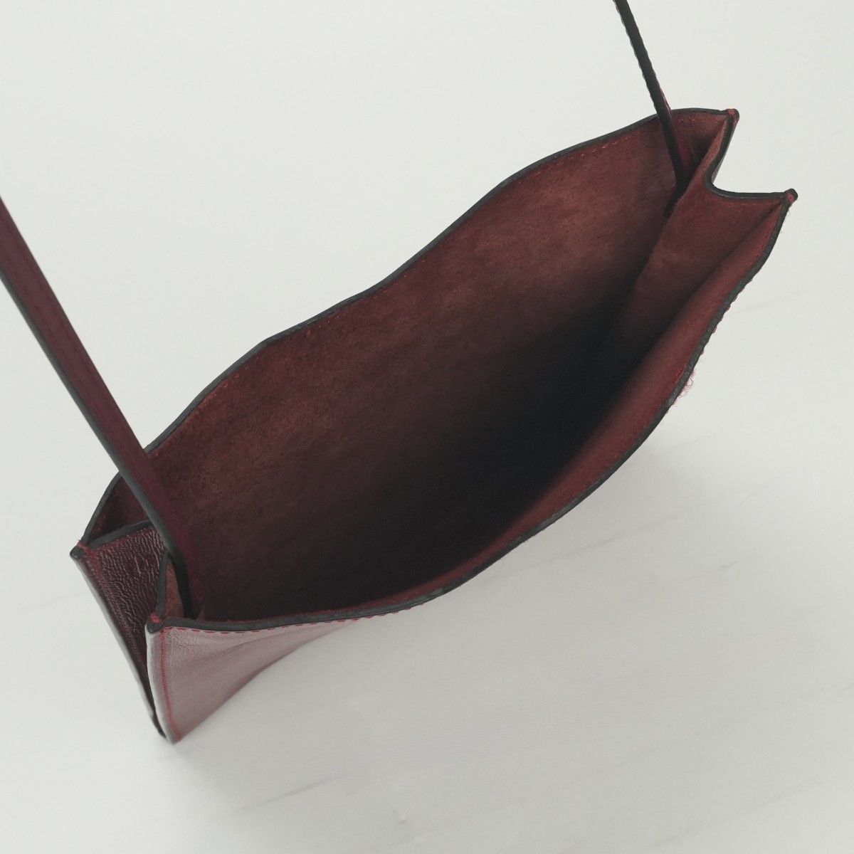 Hermes Shoulder Bag Rouge Grenat Winered Wine Red Vo Garibaldi — view 8