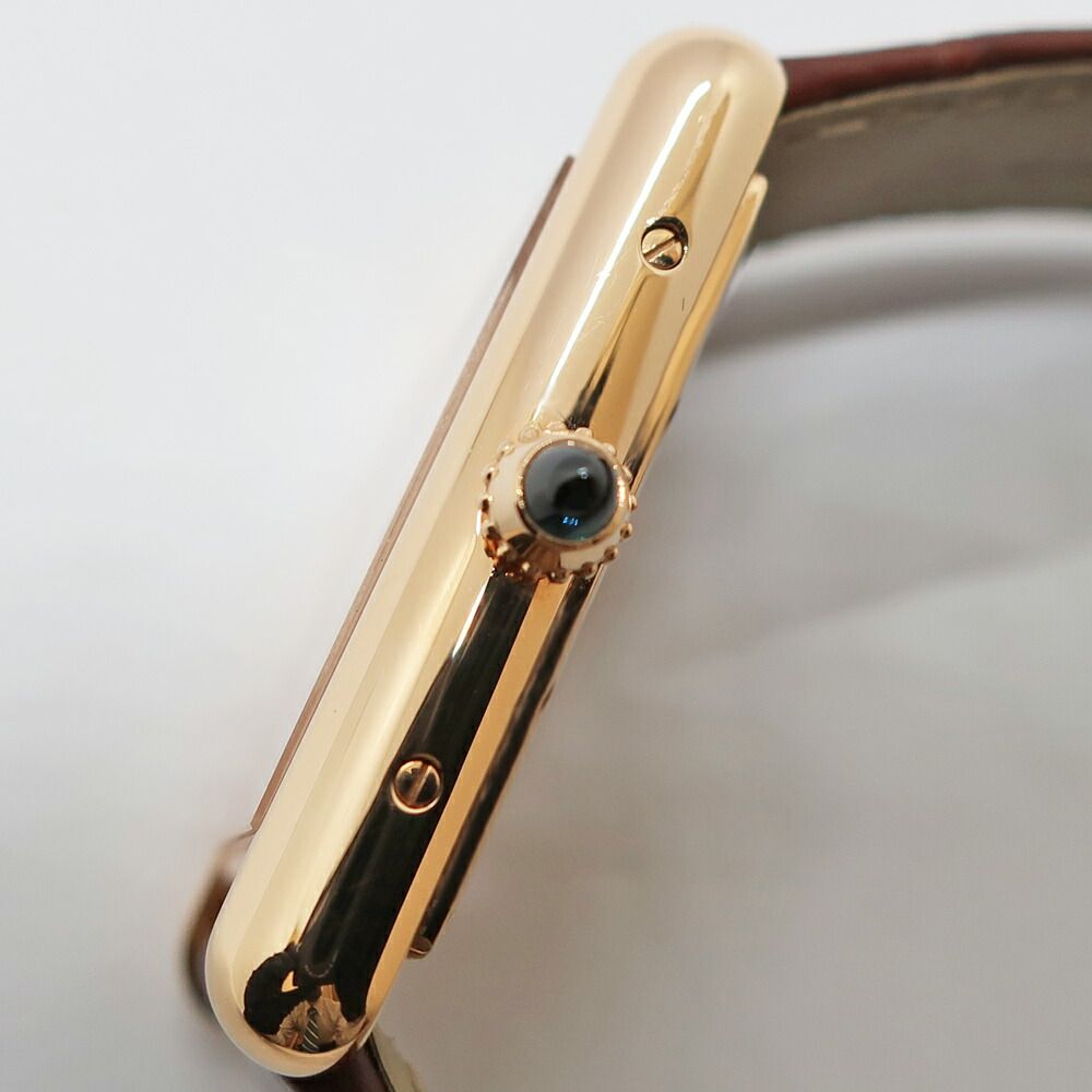 Cartier Heaven Tan Louis LM PG Leather Silver Hand Wound Watch — view 3