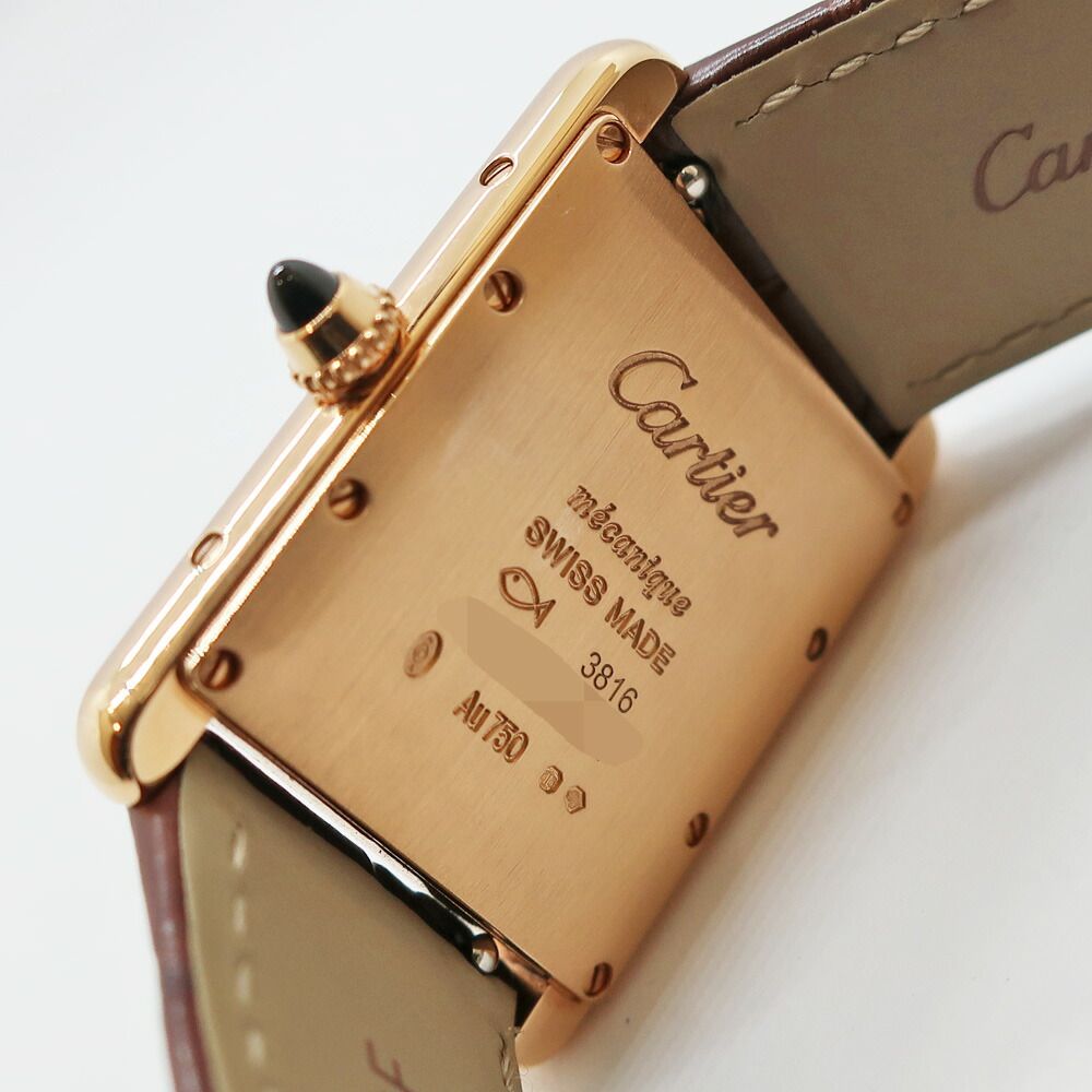 Cartier Heaven Tan Louis LM PG Leather Silver Hand Wound Watch — view 4