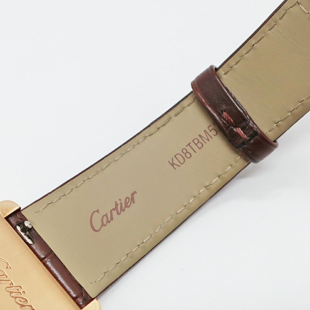 Cartier Heaven Tan Louis LM PG Leather Silver Hand Wound Watch — view 9