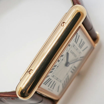 Cartier Heaven Tan Louis LM PG Leather Silver Hand Wound Watch — view 5