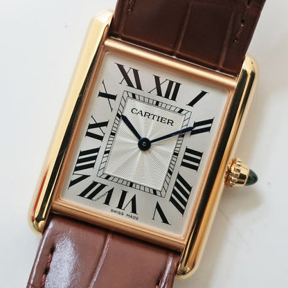 Cartier Heaven Tan Louis LM PG Leather Silver Hand Wound Watch — view 2