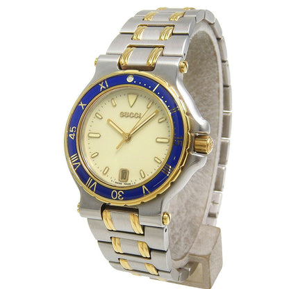 Gucci Stainless Steel Gold Plated Ivory Kuo Analog Display Dial Watch — view 2