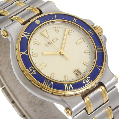 Gucci Stainless Steel Gold Plated Ivory Kuo Analog Display Dial Watch — view 3