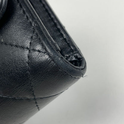 Chanel CC Logo Trifold Wallet Quilted Leather Black — view 3