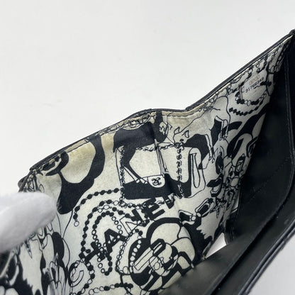 Chanel CC Logo Trifold Wallet Quilted Leather Black — view 6