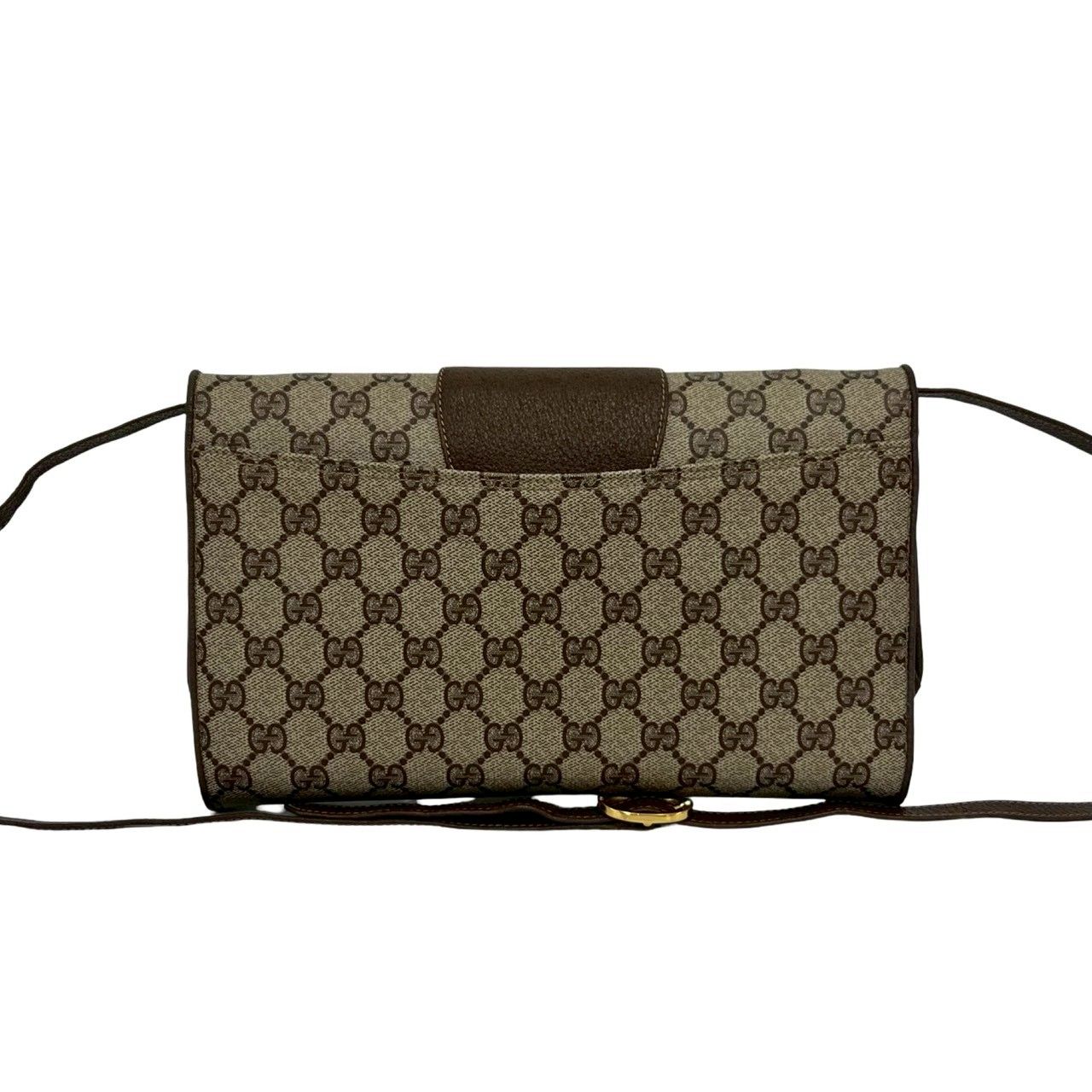 Gucci Vintage GG Logo Leather Shoulder Bag Pochette Crossbody Brown — view 3