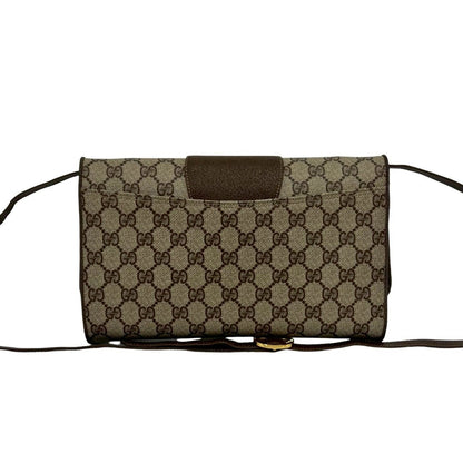 Gucci Vintage GG Logo Leather Shoulder Bag Pochette Crossbody Brown — view 3