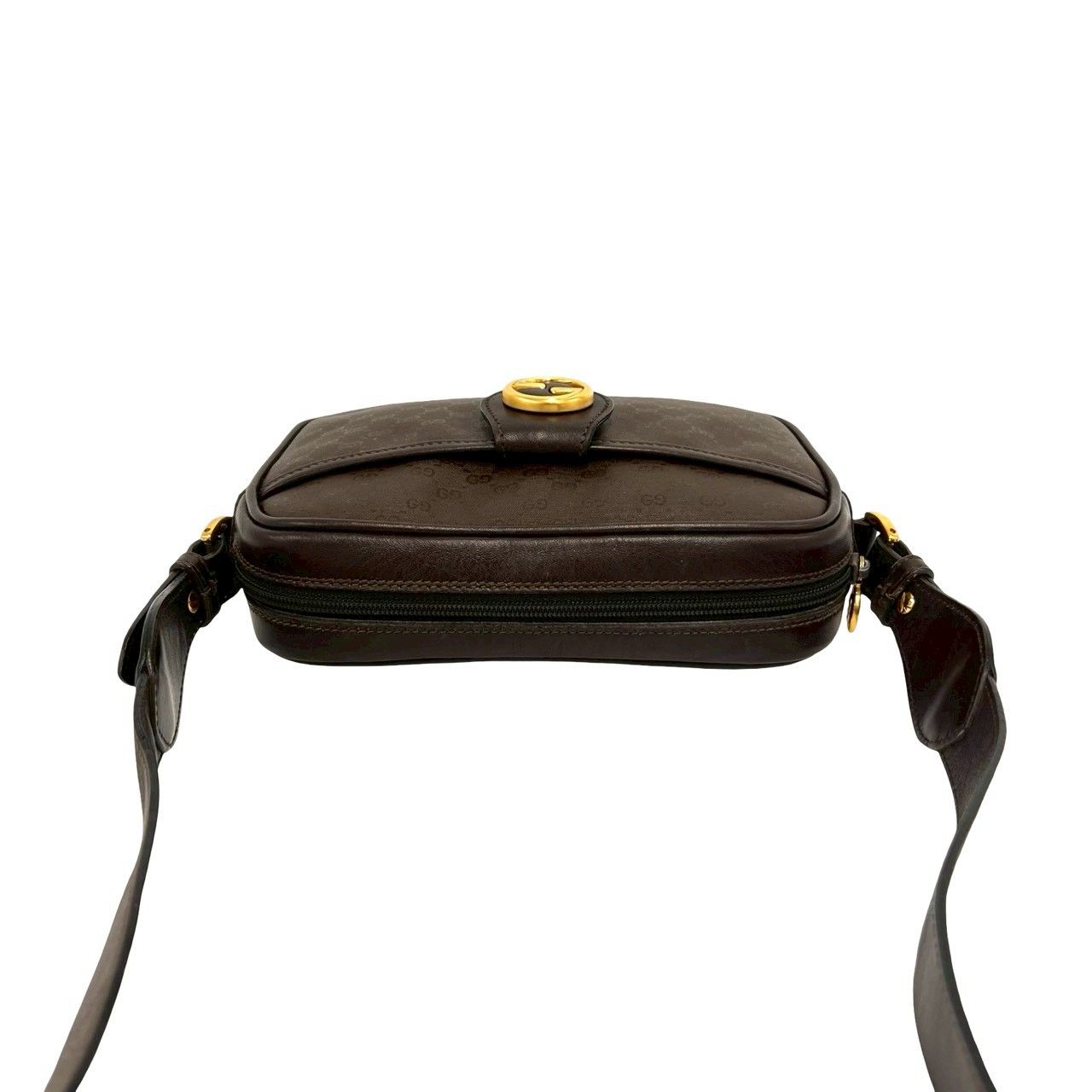 Gucci Vintage Micro GG Logo Leather Mini Shoulder Bag Pochette Brown — view 4