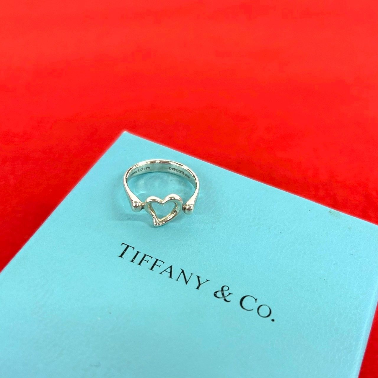 Tiffany & Co Open Heart Ring 925 Sterling Silver
