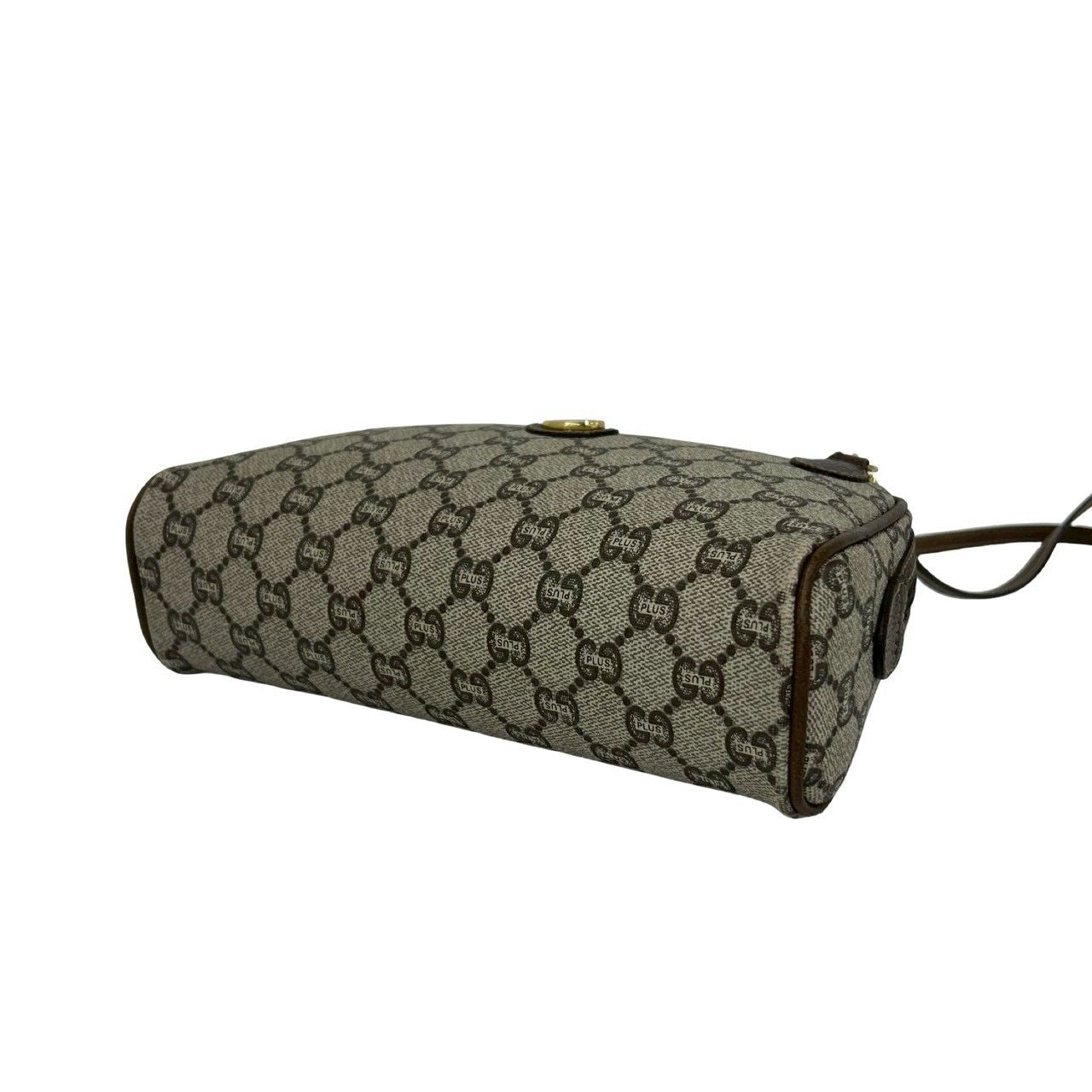 Gucci Vintage Plus Logo Pattern Leather Mini Shoulder Bag Pochette Brown — view 8