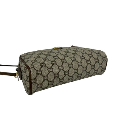 Gucci Vintage Plus Logo Pattern Leather Mini Shoulder Bag Pochette Brown — view 7