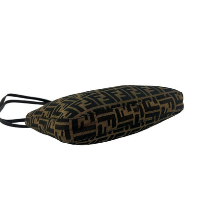 Fendi Zucca FF Pattern Logo Canvas Leather Tote Shoulder Bag Brown — view 7