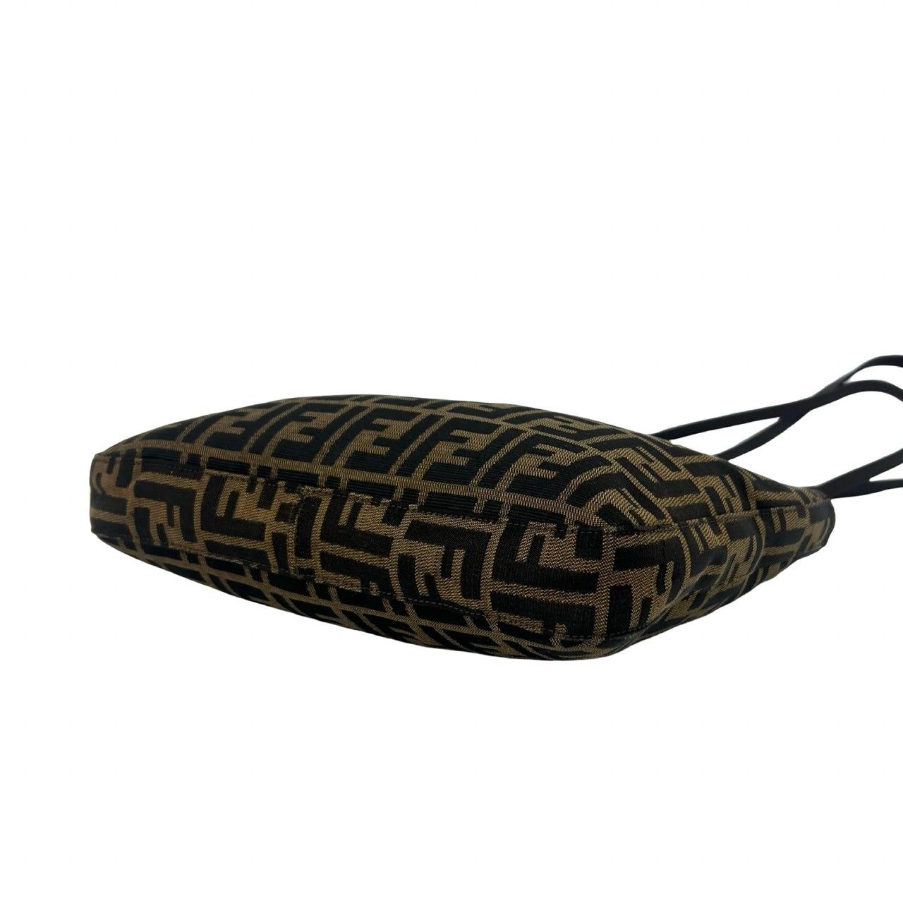 Fendi Zucca FF Pattern Logo Canvas Leather Tote Shoulder Bag Brown — view 8