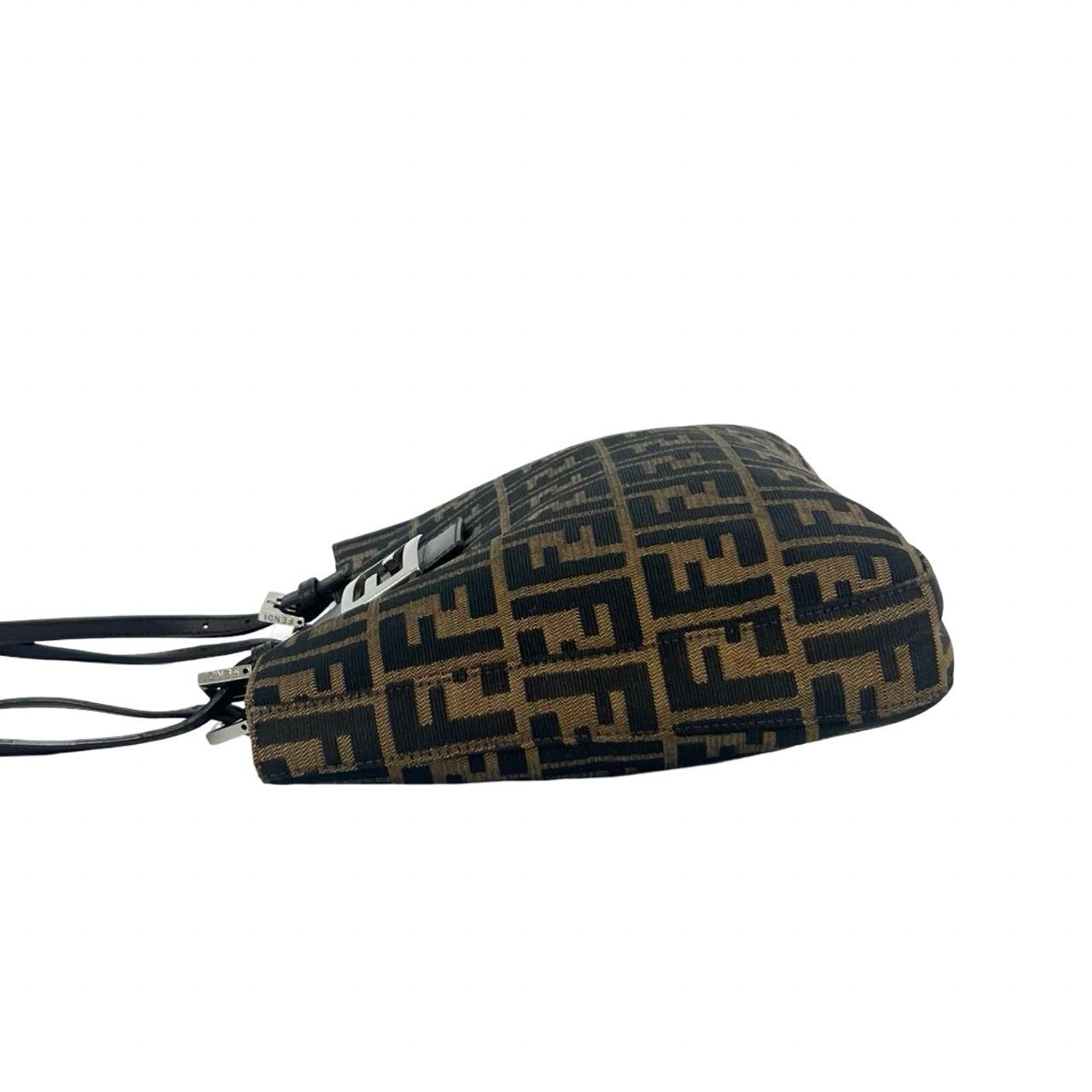 Fendi Zucca FF Pattern Logo Canvas Leather Tote Shoulder Bag Brown — view 5