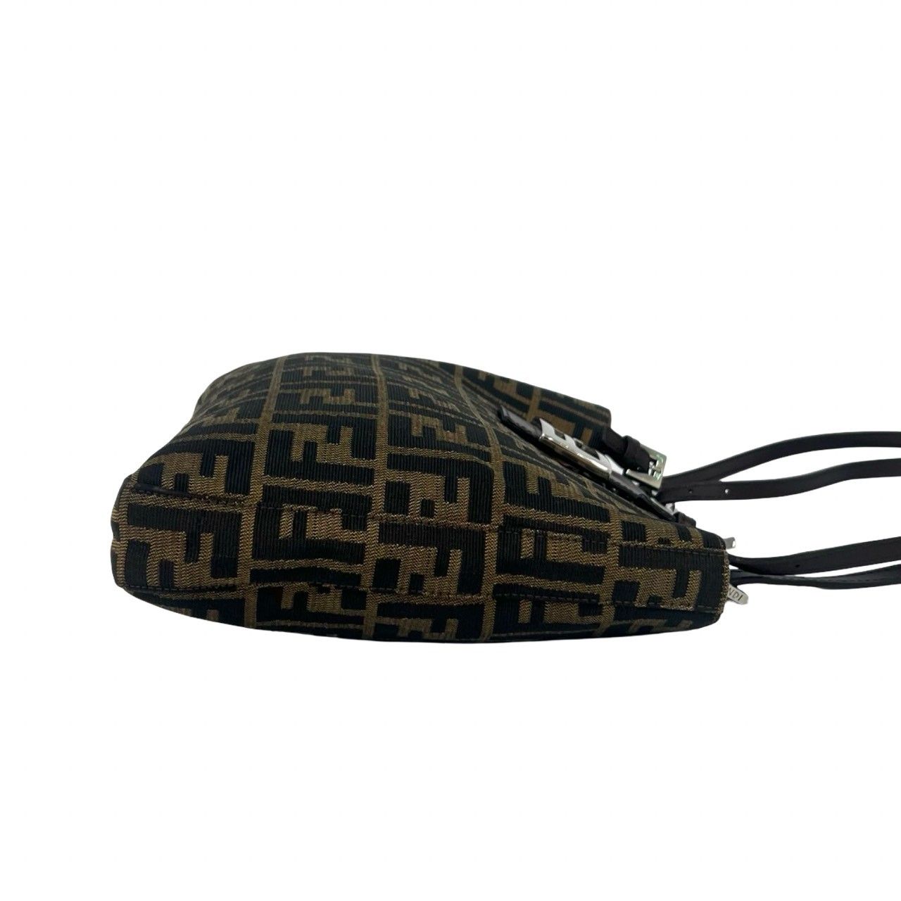 Fendi Zucca FF Pattern Logo Canvas Leather Tote Shoulder Bag Brown — view 6