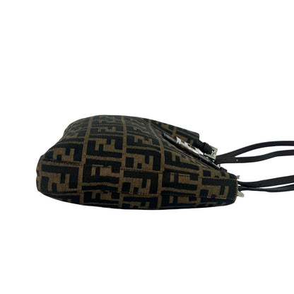 Fendi Zucca FF Pattern Logo Canvas Leather Tote Shoulder Bag Brown — view 6