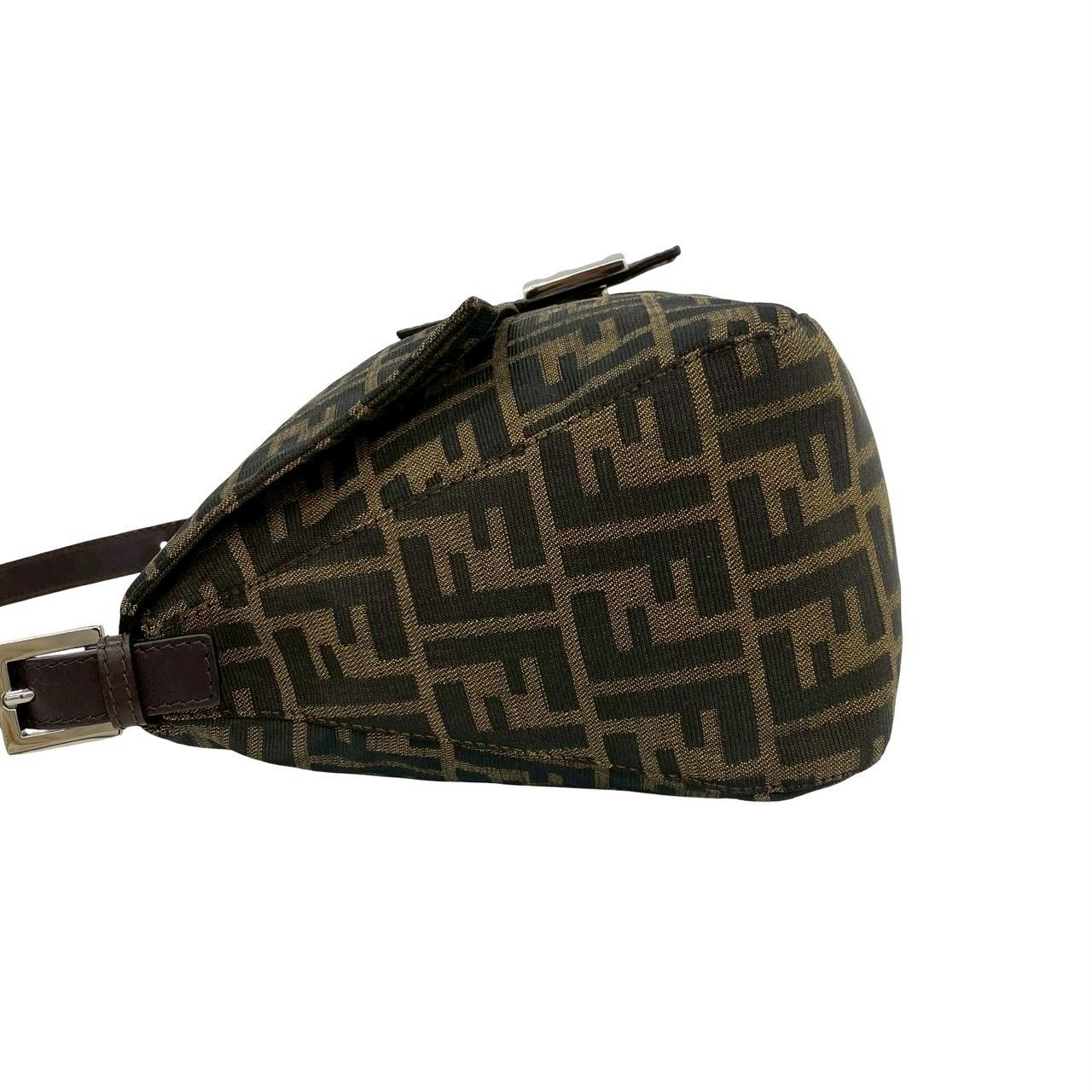 Fendi Mamma Bucket Zucca FF Pattern Canvas Leather Shoulder Bag Brown — view 5
