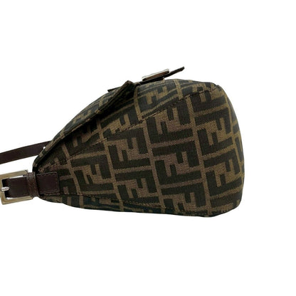 Fendi Mamma Bucket Zucca FF Pattern Canvas Leather Shoulder Bag Brown — view 5