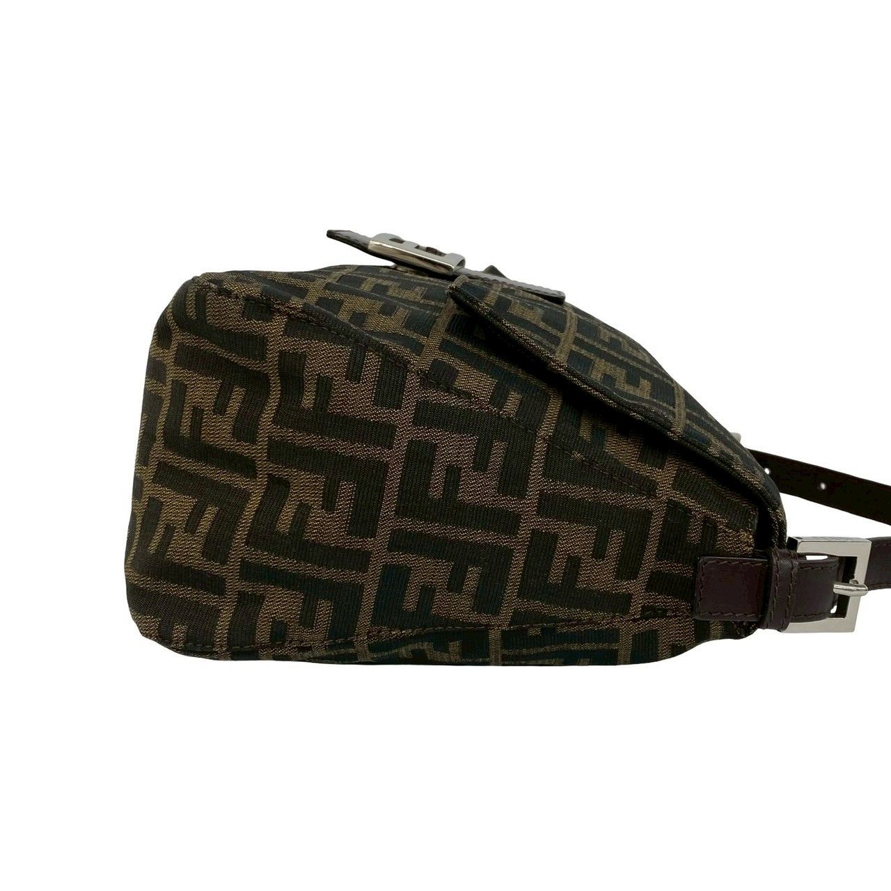 Fendi Mamma Bucket Zucca FF Pattern Canvas Leather Shoulder Bag Brown — view 6